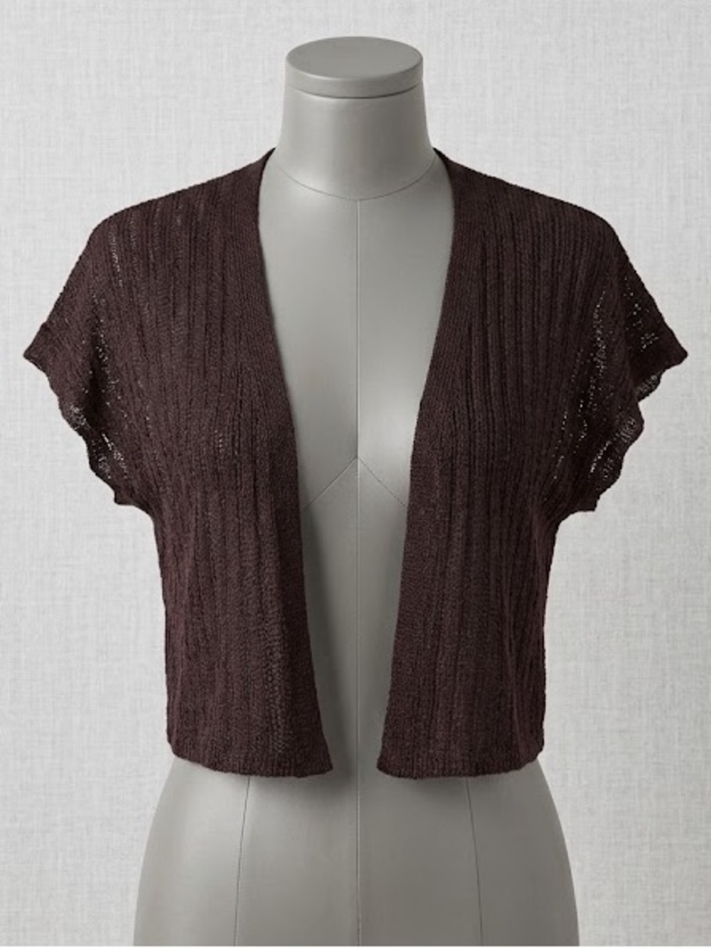 Lightweight Open-Front Women's Cropped Cardigan - Brown